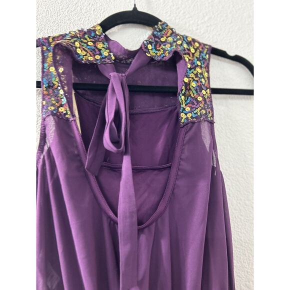 Weissman Dance Costume Adult Small Purple Plum Bling Asymmetrical Style 7648‎ - Picture 9 of 13